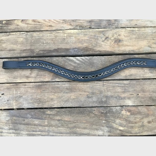 VALS B�LGEFORMET PANNEB�ND MED SVARTE KRYSTALLER