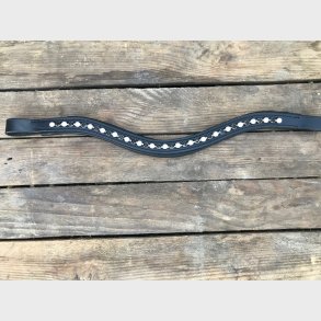 VALS B�LGEFORMET PANNEB�ND MED SVARTE OG HVITE KRYSTALLER