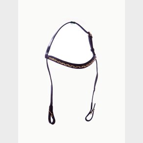 HESTAGALLERY WOVEN HODELAG MED FLETTET PANNEB�ND I SVART OG GULL