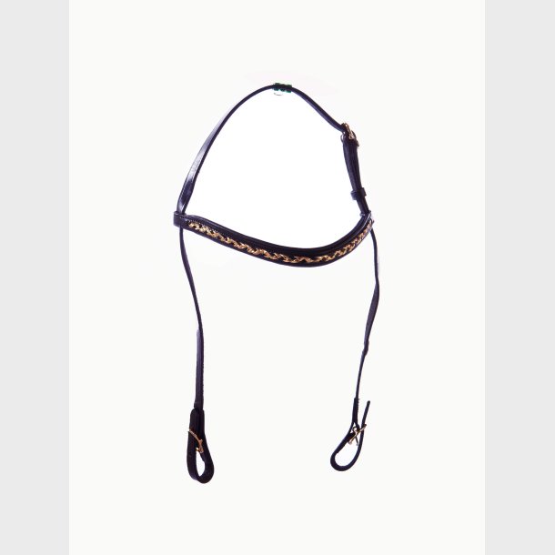 HESTAGALLERY WOVEN HODELAG MED FLETTET PANNEB�ND I SVART OG GULL